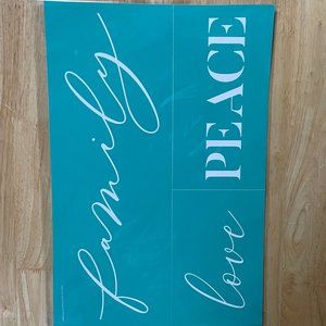 Chalk Couture Peace Love Family Trio - size C Transfer - NEW in package
